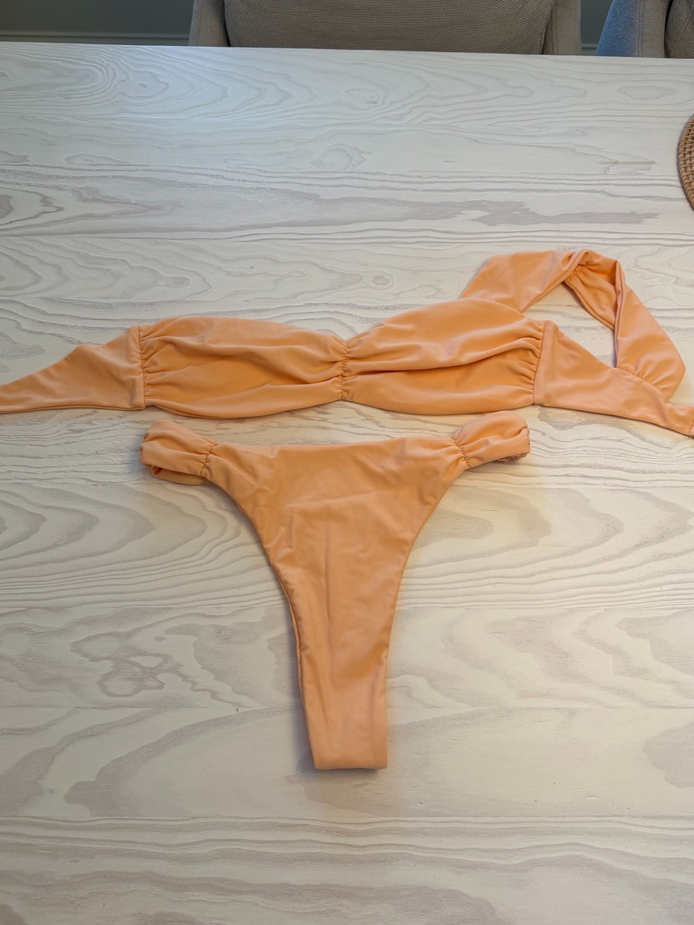 Riot Swim Peach One-Shoulder Bikini Set